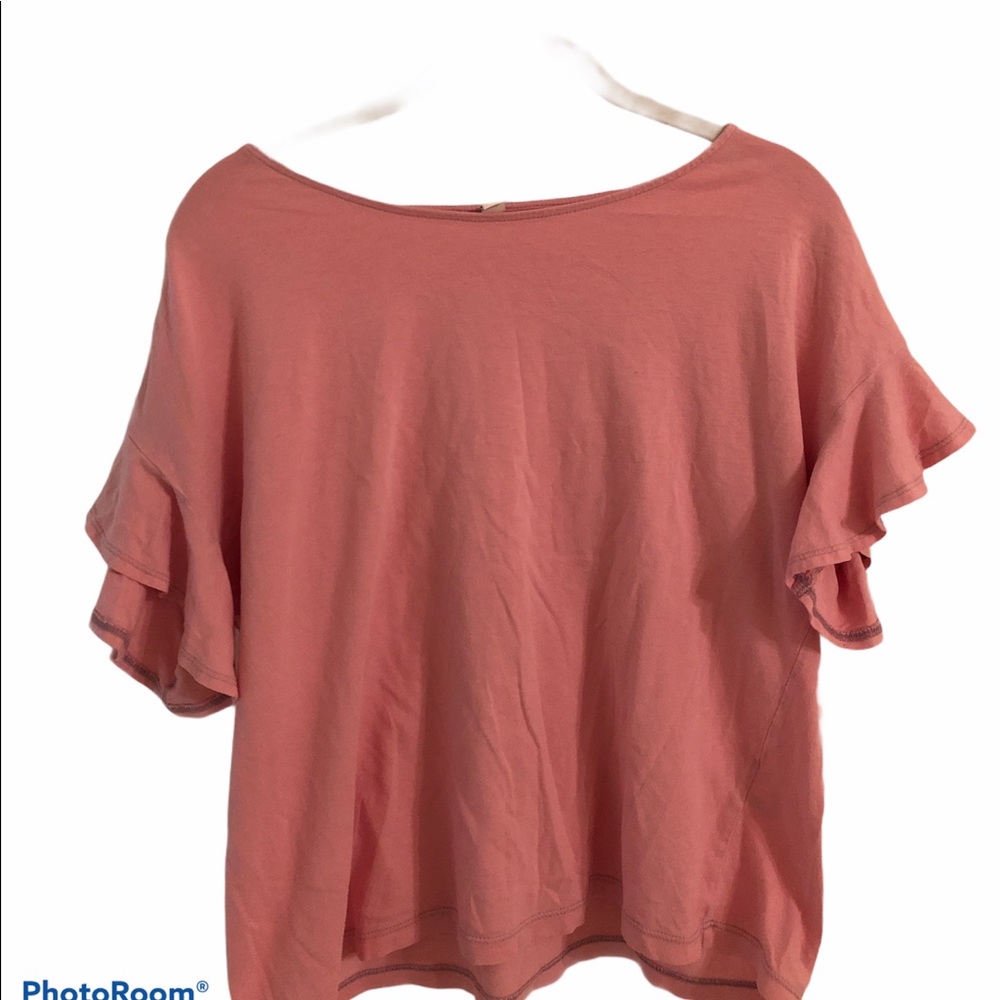 Uniqlo Pink shirt with flutter sleeves
